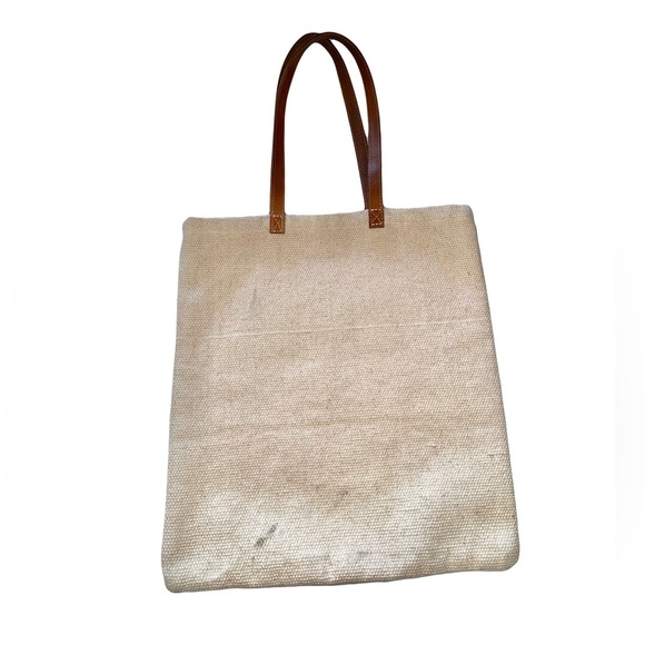 Sugarboo & Co Large Embroidered Cotton and Leather Love Tote 15” x 18” - Picture 2 of 5